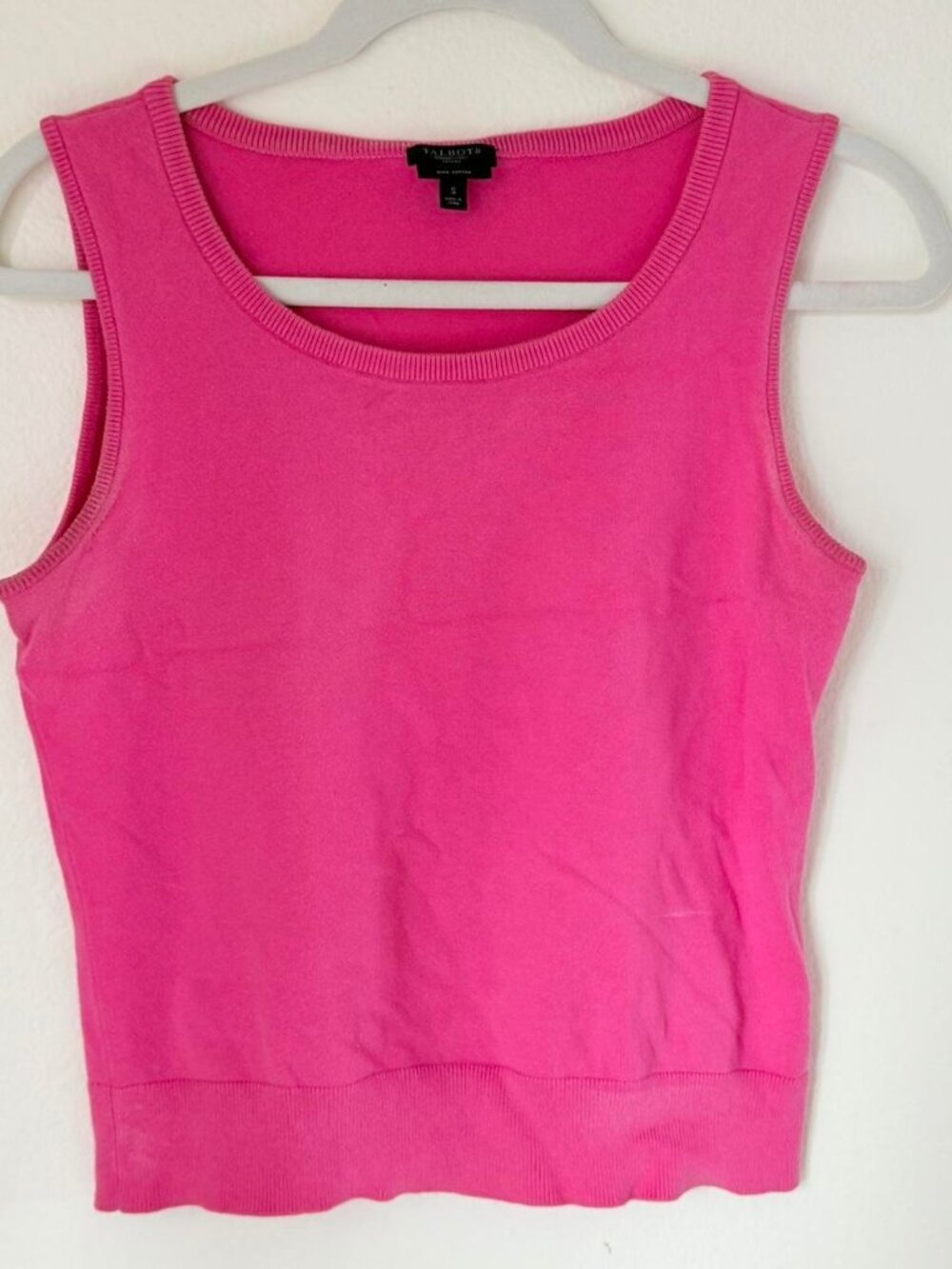 Talbots hot pink knitted tank top